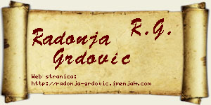 Radonja Grdović vizit kartica